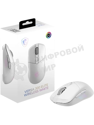 Мышь беспроводная/проводная MSI Versa 300 Elite белый, 26000 dpi, радиоканал, Bluetooth, USB, кнопки - 6