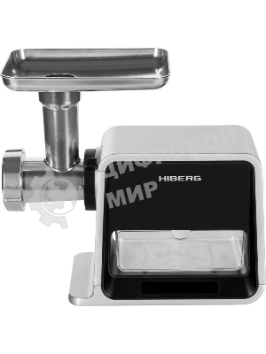 Мясорубка электрическая Hiberg MG 880 B черно-серый, 2000 Вт, 2.0 кг/мин, реверс, защита от перегрузки, насадки - 5