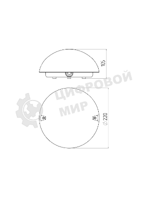 Светильник ЭРА НБП 06-60-011 Сириус антивандальный IP54 E27 max 60Вт D220 круг призма