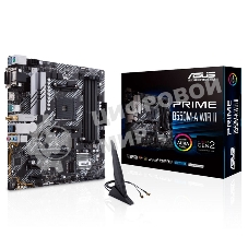 Материнская плата ASUS PRIME B550M-A WIFI II, AM4, AMD B550, 4xDDR4, 4xSATA, 2xM.2, 1xPCI-E 4.0 x16, 2xPCI-E x1, 1xDVI-D, 1xHDMI, 1xVGA, 1x 1Gb LAN, 2xUSB-A 3.2 Gen 2, 4xUSB-A 3.2 Gen 1, 3x3.5 мм, 7.1, Micro-ATX