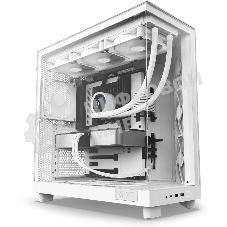 Компьютерный корпус без блока питания Case NZXT H6 Flow, Midi-Tower, TG, 3x120мм, 2xUSB-A 3.2 + 1xUSB-C 3.2, ATX, mATX, mITX белый