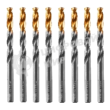 Сверло по металлу Denzel 7,5 мм, HSS-Tin, Golden Tip, 8 шт.