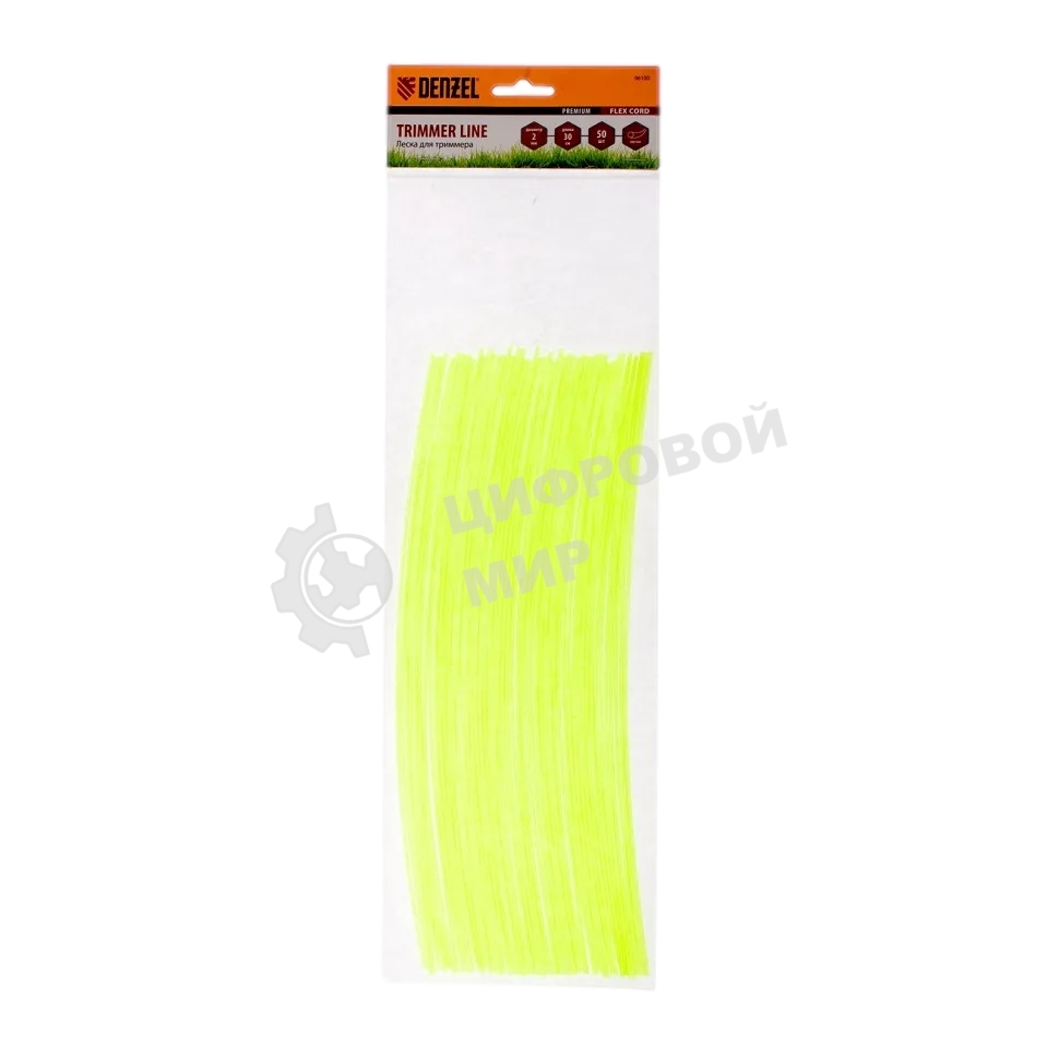 Леска для триммера Denzel круглая нарезанная 2 мм х 30 см 50 шт FLEX CORD