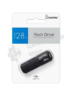 Флешка USB Smartbuy CLUE black (SB128GbCLU-K3), 128Gb, USB 3.1, R/W 40/25, черный