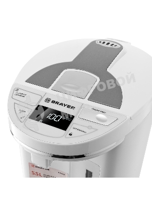 Термопот BRAYER 1091BR-WH, 1450 Вт, 5,5 л, 2 спос.подач.воды, LCD-дисп, поддерж.темпер,блокировка