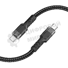Кабель Hoco U110 Type-C to Type-C USB Type-C (m)-USB Type-C (m) 1.2м черный коробка