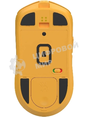 Мышь беспроводная/проводная A4Tech Bloody R72 Ultra Duo желтый, 20000 dpi, USB Type-A/Type-C, радиоканал, кнопки-7