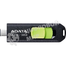 Флешка USB ADATA UC300 (ACHO-UC300-32G-RBK/GN), 32Gb, Type-C USB 3.2, R/W 100/30, черный/зеленый
