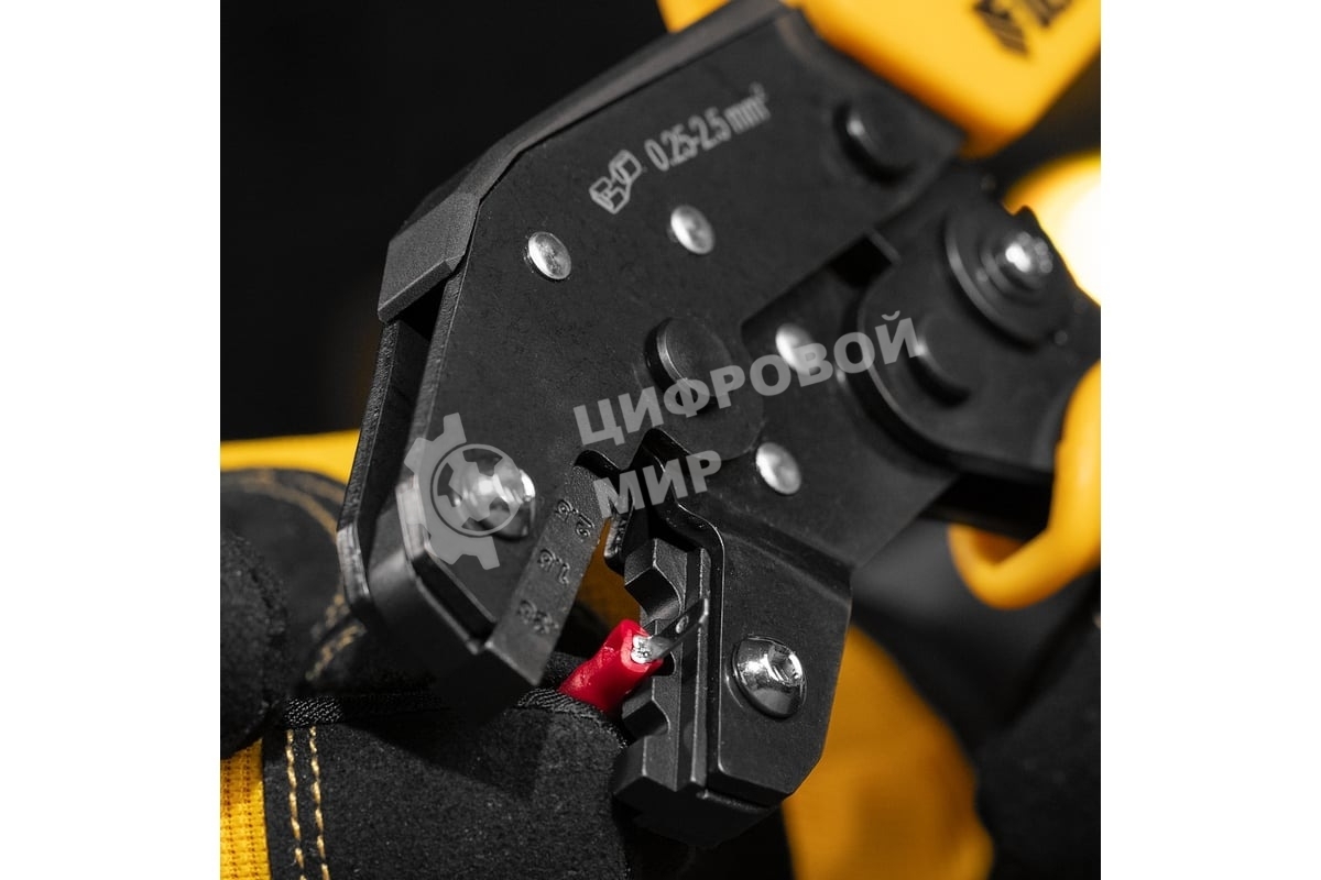 Клещи для обжима неизолированных наконечников Denzel НК и НВ, разъемов РП, 0,25 - 2,5 мм2