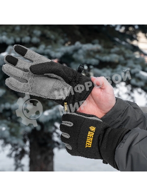Перчатки универсальные Denzel 68086 искусственный мех, работа с сенсорным экраном, размер 8