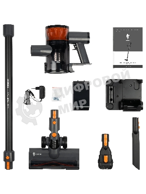 Пылесос вертикальный Leonord LE-1415 DC черный, питание от аккумулятора, 230 Вт, уборка сухая, пылесборник 0,5 л