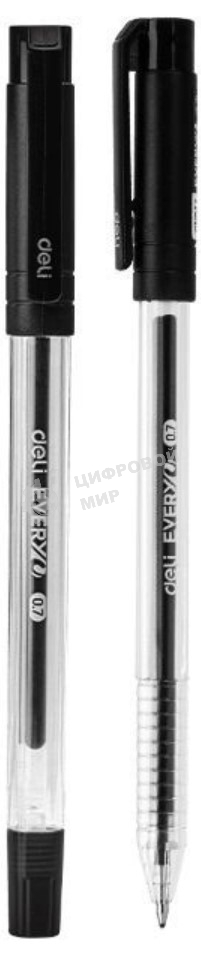Ручка гелевая Deli EveryU EG83-BK прозрачный, d=0.7мм, черные чернила, 1 стержень, круглая