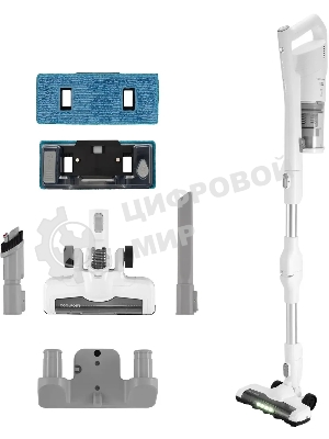 Пылесос вертикальный Coolfort CF-3004 белый, питание от аккумулятора, 150 Вт, уборка сухая, пылесборник 0,5 л, работа от АКБ max 30 мин.