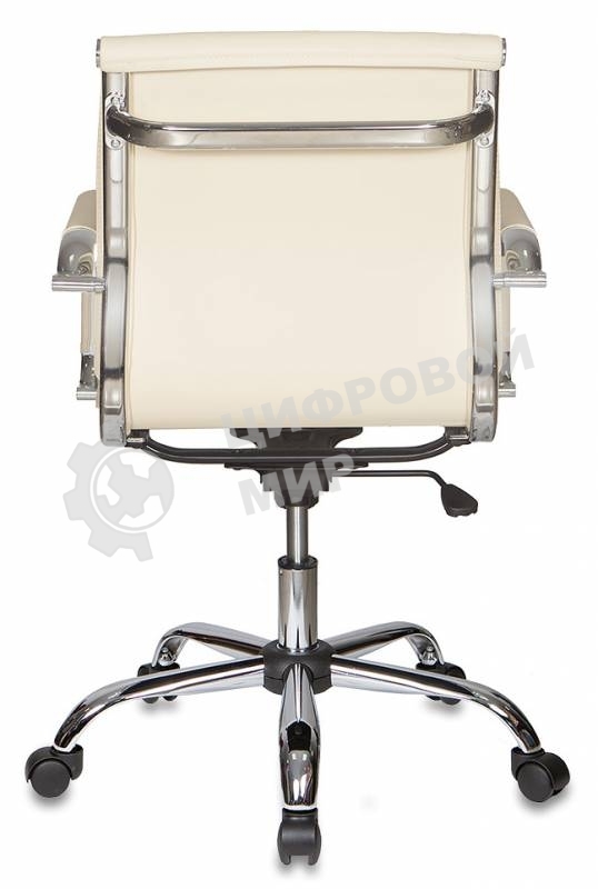 Кресло руководителя Бюрократ CH-993-Low/Ivory слоновая кость, низкая спинка, искусственная кожа, крестовина хромированная