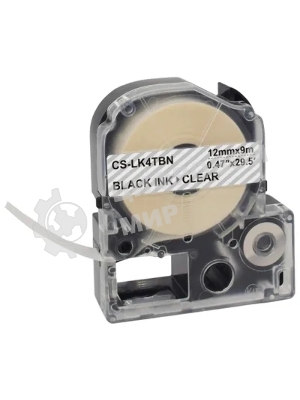 Картридж ленточный Cactus CS-LK4TBN черный, 12 мм, 9 м для Epson LW300/LW400/LW700/LW600P/LW1000P/K400/Z700/Z900