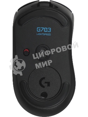 Мышь игровая Logitech G703 Lightspeed черная, сенсор 100-25600dpi (Hero25K), беспроводная 2.4GHz + USB 1,8м, 5 программируемых кнопок + колесо прокрутки, RGB-подсветка, под правую руку