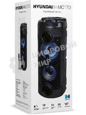 Минисистема Hyundai H-MC170 черный 80Вт/FM/USB/BT/SD/MMC
