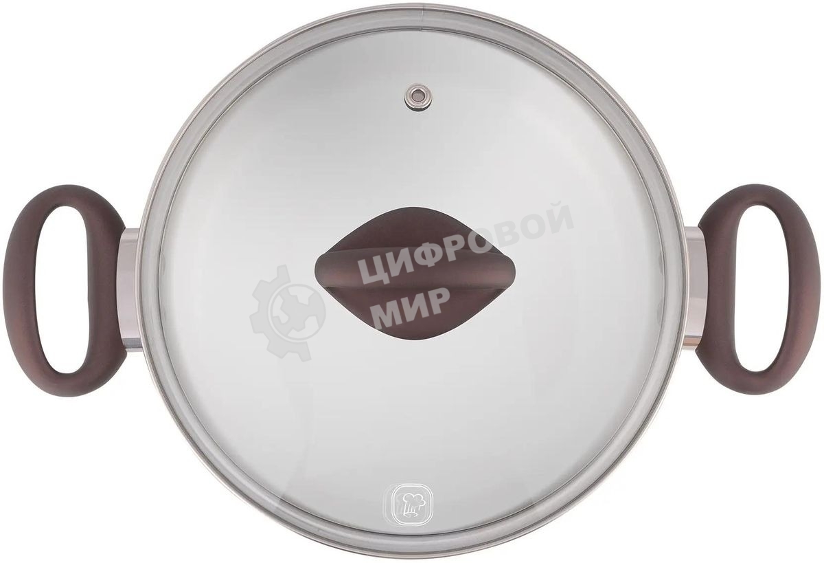 Кастрюля Rondell Tierno RDS-1593, 4.8л, 24см, с крышкой, стальной