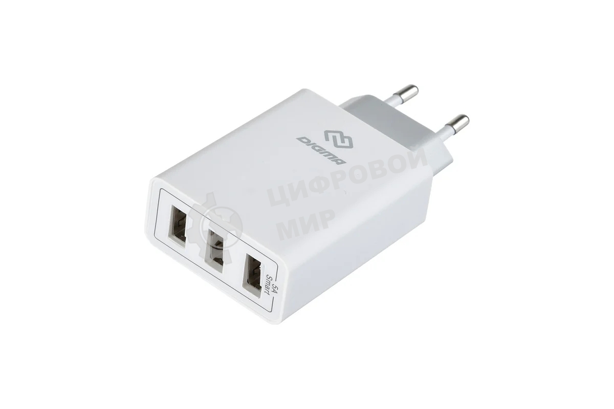 Сетевое зарядное устройство Digma DGWC-3U-5A-WG 5A универсальное белый