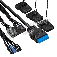 Компьютерный корпус Miditower ExeGate EVO-5001A-700NPX (ATX, БП 700NPX с вент. 12 см, 2хUSB+1хUSB 3.0+HD Audio, черный, 3 вент.12см с RGb подсветкой, боковая панель - закаленное стекло)