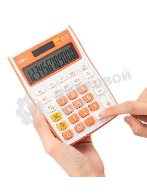 Калькулятор настольный Deli E1238/OR оранжевый 12-разр.