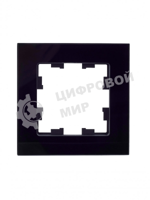 Рамка 1-местная IEK BRITE РУ-1-2-БрЧ стекло черный