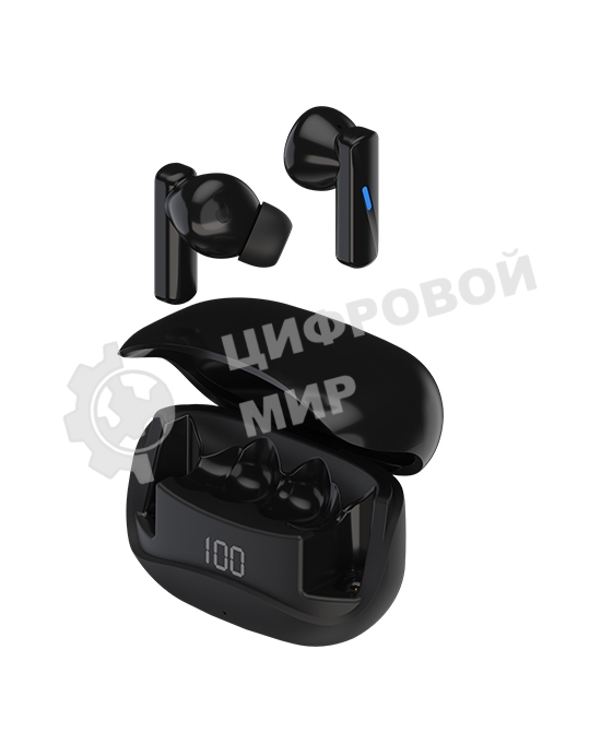 Беспроводные наушники Maxvi MHF-120BT черные TWS\LCD\Sensor\200мАч\5.4\кабель Type-C