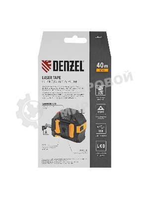 Лазерный дальномер с рулеткой Denzel LT-40, 5м x 19 мм, дальномер 40м, автомат. фиксация