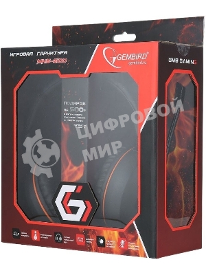Гарнитура Gembird MHS-G100 чернцый/оранжевый, проводная