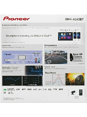 Автомагнитола Pioneer DMH-A245BT, 2 DIN, 6.2