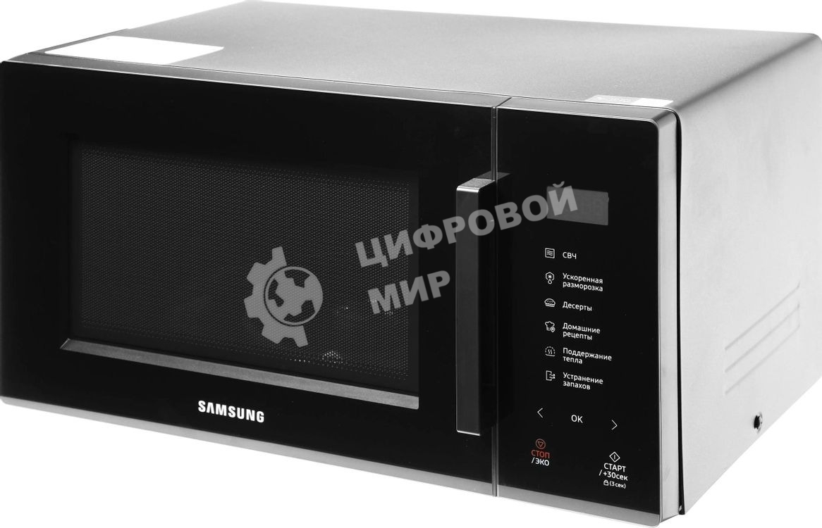 Микроволновая печь Samsung MS23T5018AK/BW черный, 23 л, 800 Вт, переключатели - сенсор