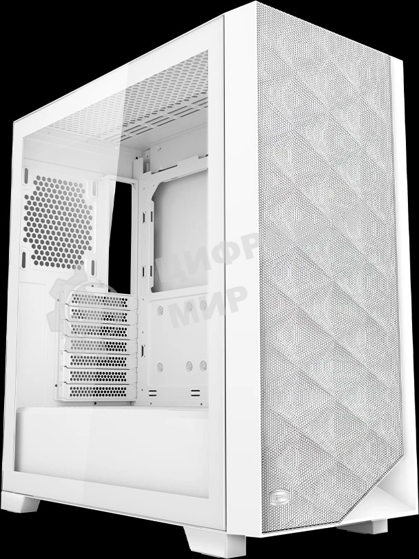 Компьютерный корпус без блока питания Case PCCooler C3D510 WH, Midi-Tower, TG, Mesh, no fans, 2xUSB-A 3.0, E-ATX, ATX, mATX, mITX белый
