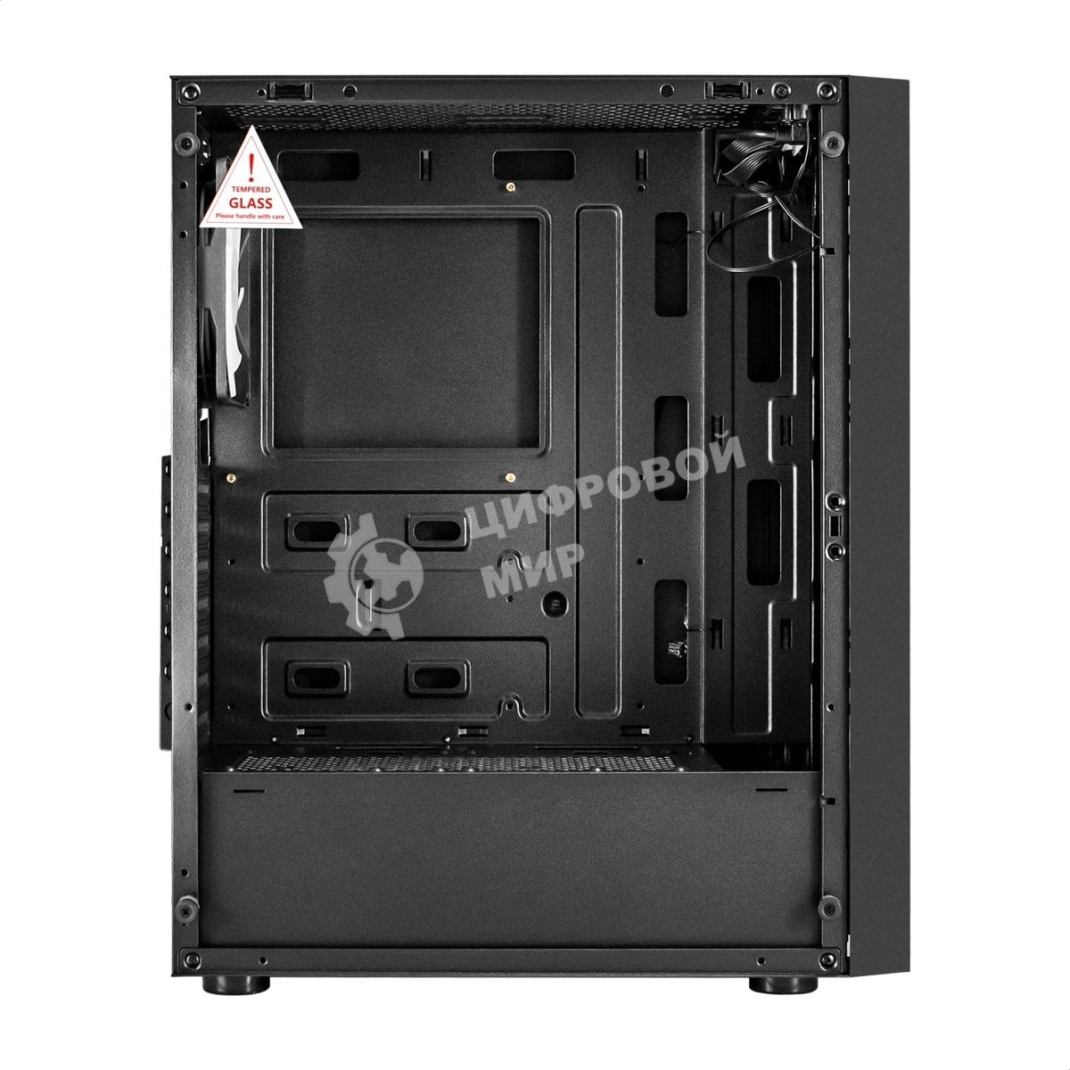 Компьютерный корпус Miditower ExeGate EVO-9211-EVO800 (ATX, БП EVO800RGb с вент. 12см, с окном, 2хUSB+1хUSB3.0, HD аудио, черный, 1 вент. с RGb подсветкой)