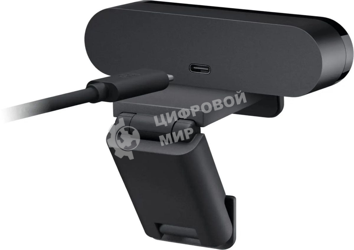 Веб-камера Logitech Brio 4K HDR 3840x2160, 30 кадр/с, USB Type-A, микрофон (2 шт, шумоподавление), автоматическая фокусировка, автоосвещение, HDR, шторка приватности, универсальное крепление