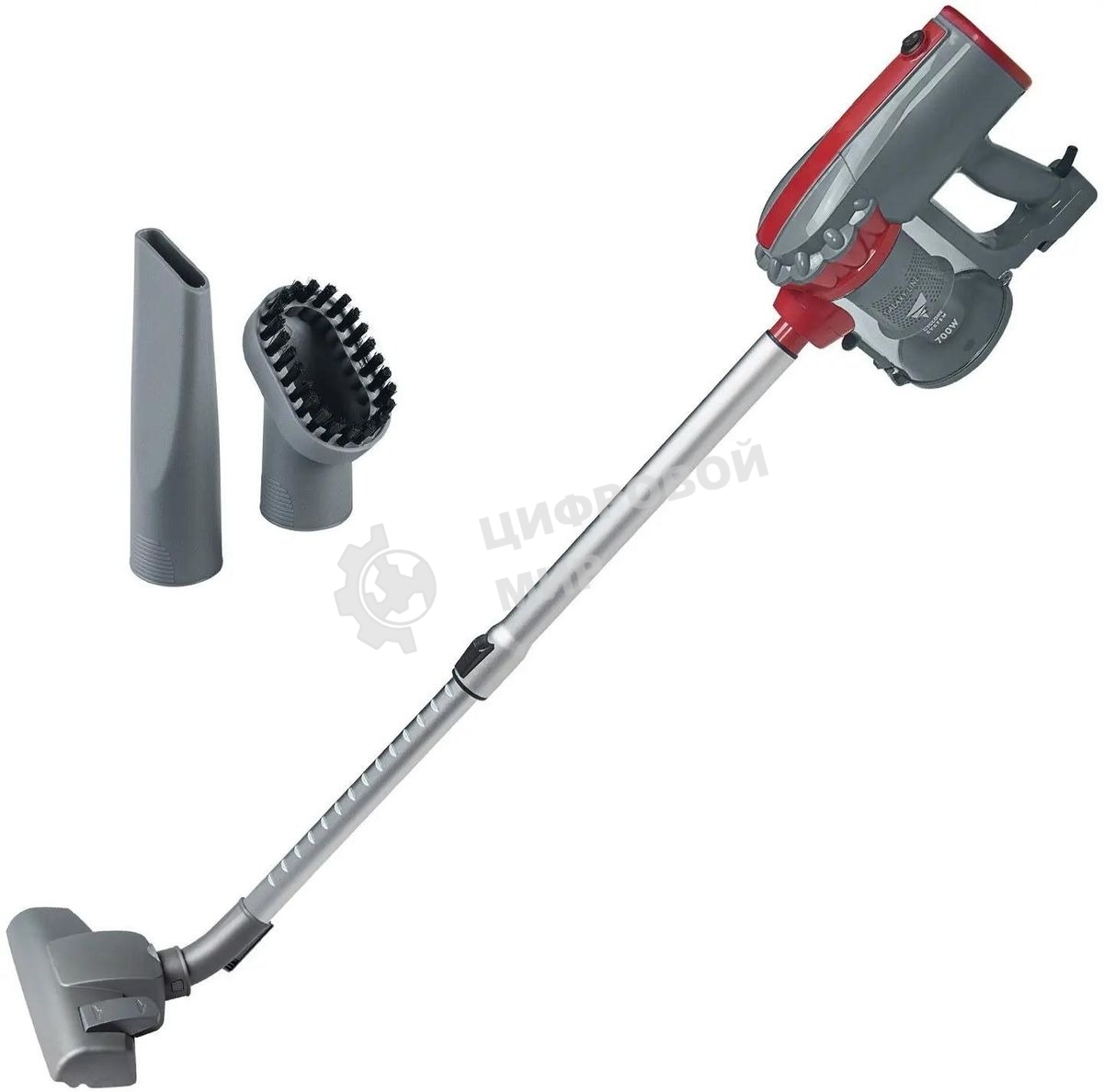 Пылесос вертикальный Galaxy GL 6255 серый/красный, питание от сети, 150 Вт, уборка сухая, пылесборник 0.8 л