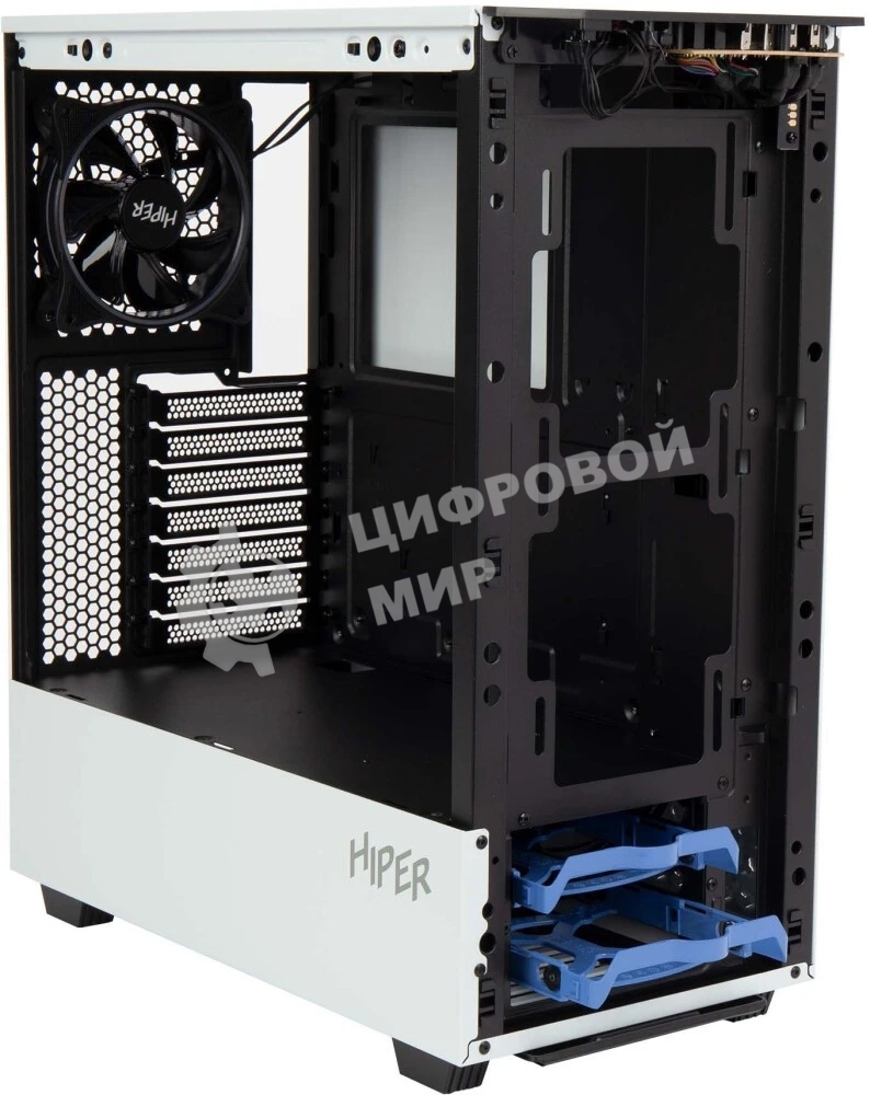Компьютерный корпус Hiper PW81 белый без БП ATX 3x120мм 2xUSB2.0 2xUSB3.0 audio bott PSU