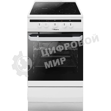 Плита электрическая Hansa FCCW54002 белый, конфорок 4 шт, духовка 68 л, 50 см x 85 см x 60 см