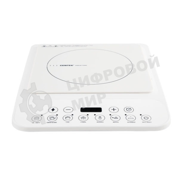 Плита настольная электрическая Centek CT-1517 белый, 2 кВт, индукция, конфорки - 1, стеклокерамика, сенсор