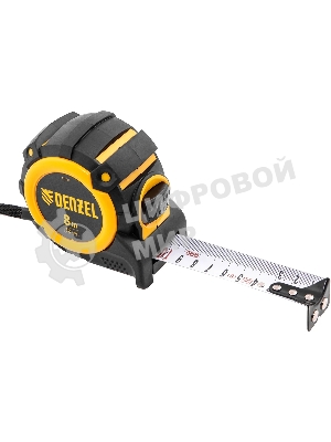 Рулетка Denzel 8м х 32мм, автоматич. фиксац., нейлон. покрытие, магнит. зацеп, двухстор. разметка