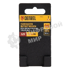 Ключ комбинированный трещоточный Denzel 7 мм, CrV, матовый хром