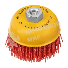 Щетка для УШМ Denzel 100 мм, чашка, нейлоновая щетина, М14