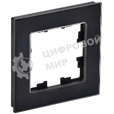 Рамка 1-местная IEK BRITE РУ-1-2-БрЧ стекло черный