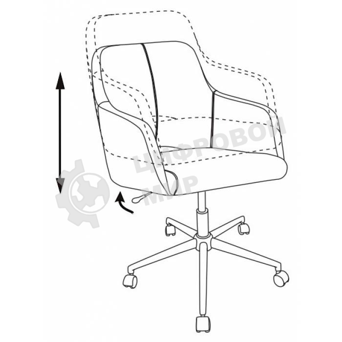 Кресло компьютерное Бюрократ CH-380SL янтарный Italia 9, крестовина металл хром