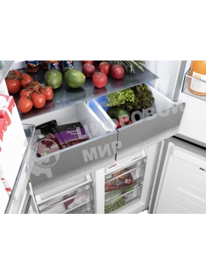 Холодильник Weissgauff WCD 450 Bru Steel Glass NoFrost Inverter матовая сталь трехкамерный 287/163л морозилка снизу, No Frost, Side by Side
