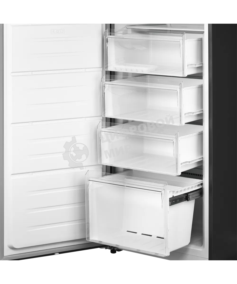 Морозильная камера Kuppersberg NFS 189 DX, High-Tech, отдельностоящая, ВхШхГ 185х60х65 см, объем 304 л, электронное управление, No Frost, LED дисплей, LED освещение, супер заморозка, инверторный компрессор, энергоэффективность А+, уровень шума 43 дБ, цвет