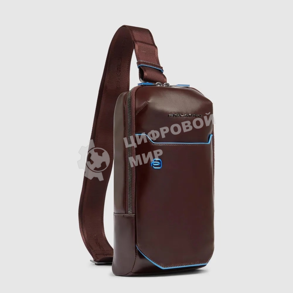 Рюкзак слинг мужской Piquadro Blue Square CA6898B2/MO красное дерево кожа