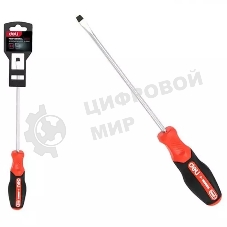 Отвертка шлицевая Deli DL3447 SL6x100мм сталь S2, матовый стержень, двухкомпонентная прорезиненная рукоять