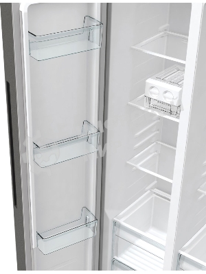 Холодильник Gorenje NRR9185EAXLWD серебристый двухкамерный 353/191л морозилка снизу, No Frost, Side by Side