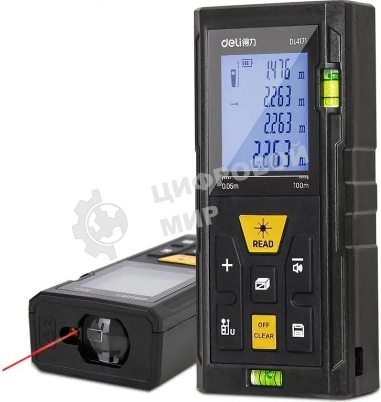 Лазерный дальномер Deli DL4171 (Диапазон измерения 0,05~100м, точность измерения: ±3мм)