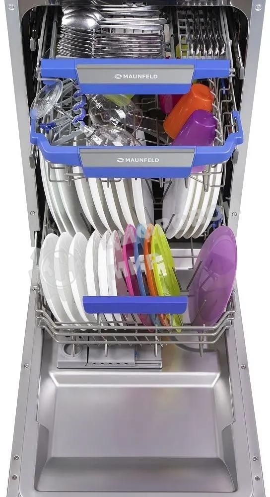 Встраиваемая посудомоечная машина Maunfeld MLP-08IMR, белый/черный, 44.5 см, 10 компл., 47 дБ, класс A++